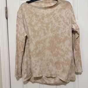 Lululemon Beige Tie-Dye Long Sleeve Top